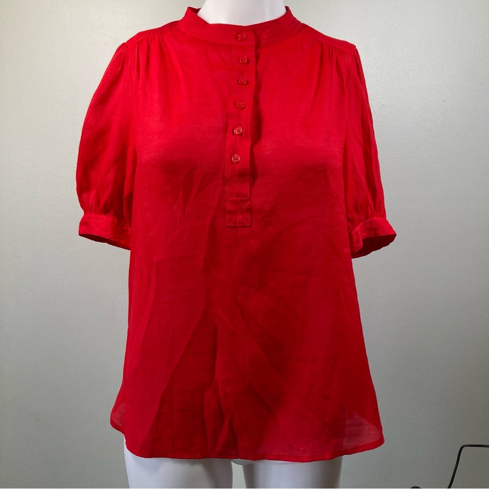 Banana Republic Solid Red Blouse Career Top Sz XS